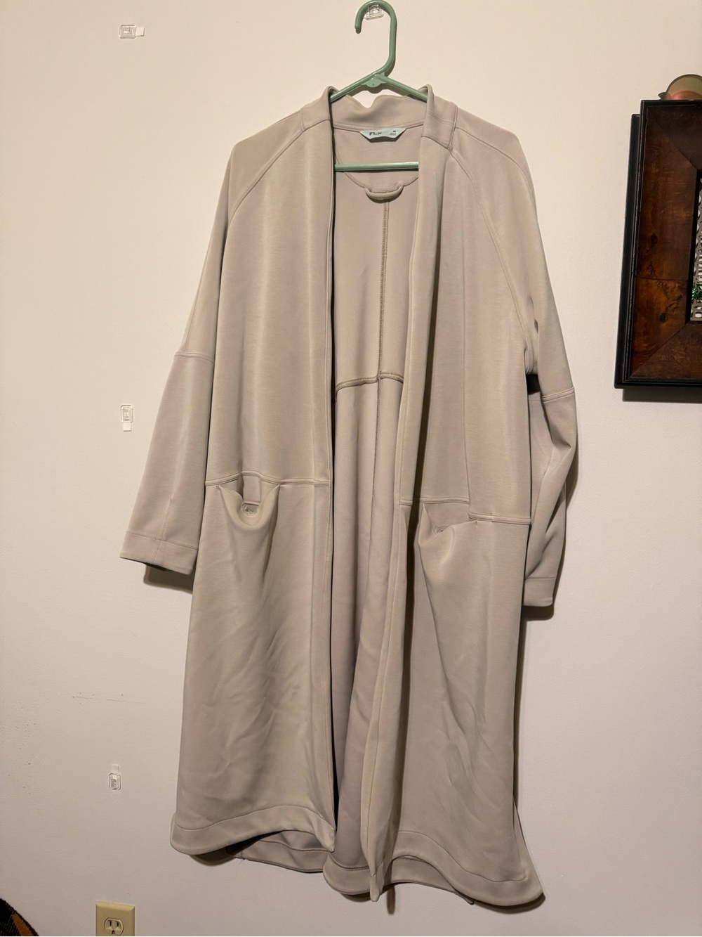 Women's Open-Front Cozy Robe Coatigan - Cream